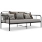 vidaXL Estructura de sofá cama de metal negro 90x200 cm