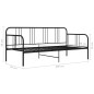 vidaXL Estructura de sofá cama de metal negro 90x200 cm