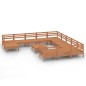 vidaXL Juego muebles de jardín 13 pzas madera maciza pino marrón miel vidaXL Juego muebles de jardín 13 pzas madera maciza pino marrón miel