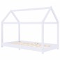 vidaXL Estructura de cama infantil madera maciza pino blanco 80x160 cm vidaXL Estructura de cama infantil madera maciza pino blanco 80x160 cm