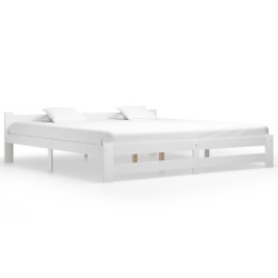 vidaXL Estructura de cama madera maciza de pino blanca 200x200 cm