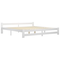vidaXL Estructura de cama madera maciza de pino blanca 200x200 cm