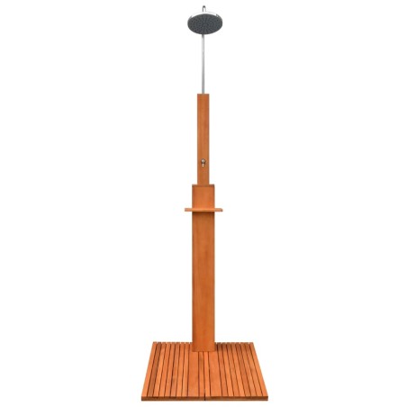 vidaXL Ducha de jardín de madera maciza eucalipto y acero