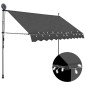 vidaXL Toldo manual retráctil con LED gris antracita 300 cm vidaXL Toldo manual retráctil con LED gris antracita 300 cm
