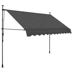 vidaXL Toldo manual retráctil con LED gris antracita 300 cm