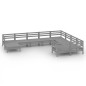 vidaXL Juego de muebles de jardín 10 piezas madera maciza de pino gris vidaXL Juego de muebles de jardín 10 piezas madera maciza de pino gris
