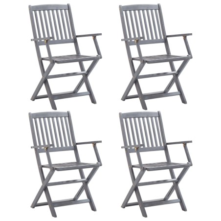vidaXL Sillas plegables de jardín 4 unidades madera maciza de acacia 