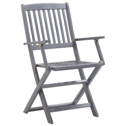 vidaXL Sillas plegables de jardín 4 unidades madera maciza de acacia 