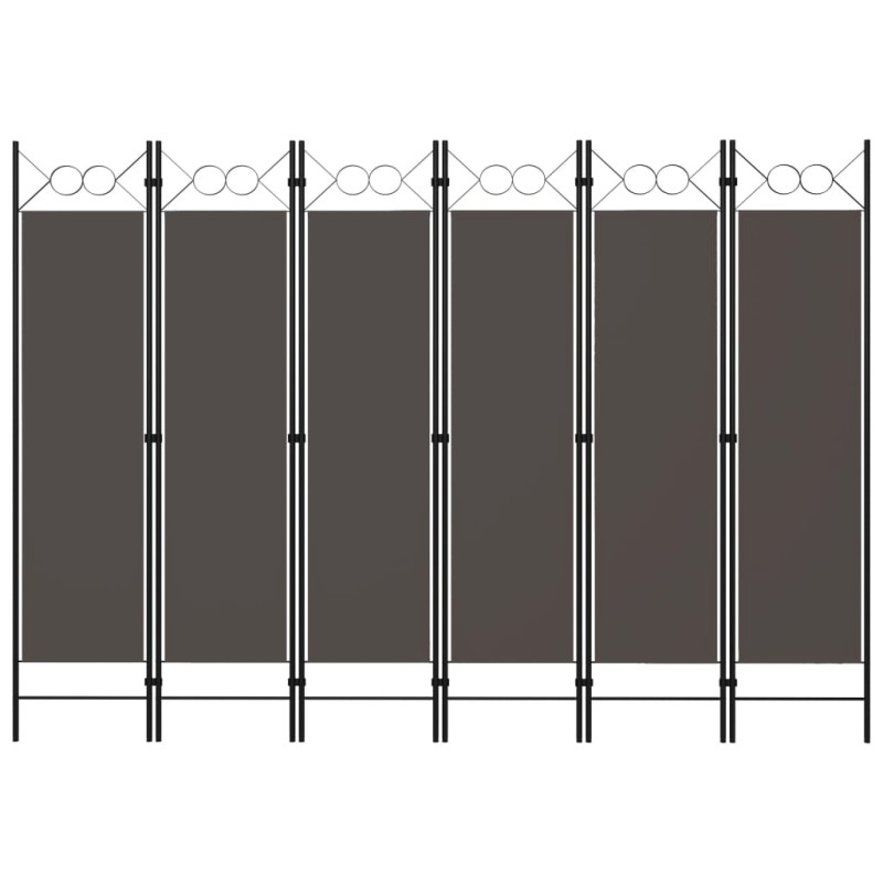 vidaXL Biombo divisor de 6 paneles gris antracita 240x180 cm vidaXL Biombo divisor de 6 paneles gris antracita 240x180 cm