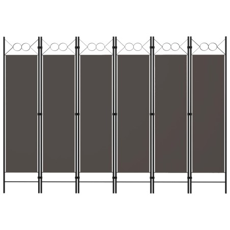 vidaXL Biombo divisor de 6 paneles gris antracita 240x180 cm