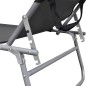 vidaXL Tumbona plegable con toldo de aluminio gris vidaXL Tumbona plegable con toldo de aluminio gris