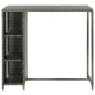 vidaXL Mesa bar estante almacenaje 120x60x110cm ratán sintético gris