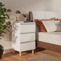 vidaXL Mesita de noche con patas de madera maciza blanca 40x35x69 cm vidaXL Mesita de noche con patas de madera maciza blanca 40x35x69 cm