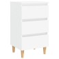 vidaXL Mesita de noche con patas de madera maciza blanca 40x35x69 cm vidaXL Mesita de noche con patas de madera maciza blanca 40x35x69 cm