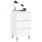 vidaXL Mesita de noche con patas de madera maciza blanca 40x35x69 cm vidaXL Mesita de noche con patas de madera maciza blanca 40x35x69 cm