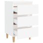 vidaXL Mesita de noche con patas de madera maciza blanca 40x35x69 cm vidaXL Mesita de noche con patas de madera maciza blanca 40x35x69 cm