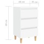 vidaXL Mesita de noche con patas de madera maciza blanca 40x35x69 cm vidaXL Mesita de noche con patas de madera maciza blanca 40x35x69 cm