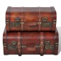 vidaXL Baúl cofre de madera vintage marrón 2 unidades vidaXL Baúl cofre de madera vintage marrón 2 unidades