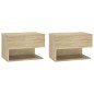 vidaXL Mesita de noche de pared 2 unidades color roble Sonoma vidaXL Mesita de noche de pared 2 unidades color roble Sonoma