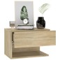 vidaXL Mesita de noche de pared 2 unidades color roble Sonoma vidaXL Mesita de noche de pared 2 unidades color roble Sonoma