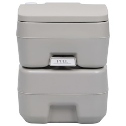 vidaXL Inodoro portátil para camping gris 20 + 10 L