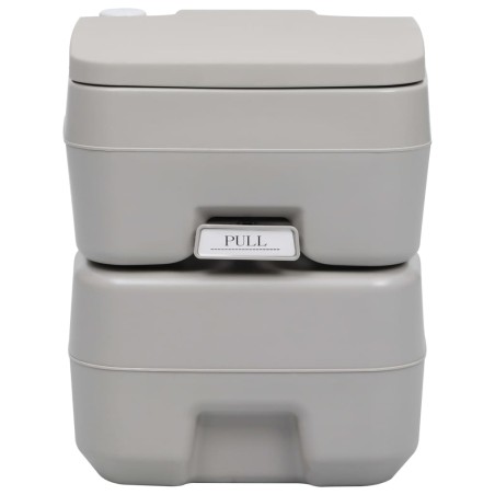 vidaXL Inodoro portátil para camping gris 20 + 10 L