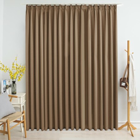 vidaXL Cortina opaca con ganchos gris topo 290x245 cm