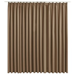 vidaXL Cortina opaca con ganchos gris topo 290x245 cm