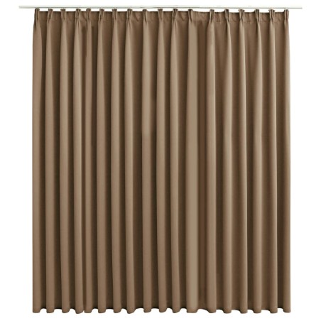 vidaXL Cortina opaca con ganchos gris topo 290x245 cm