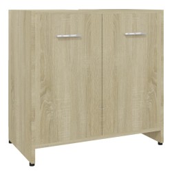 vidaXL Armario de baño madera contrachapada color roble 60x33x61 cm