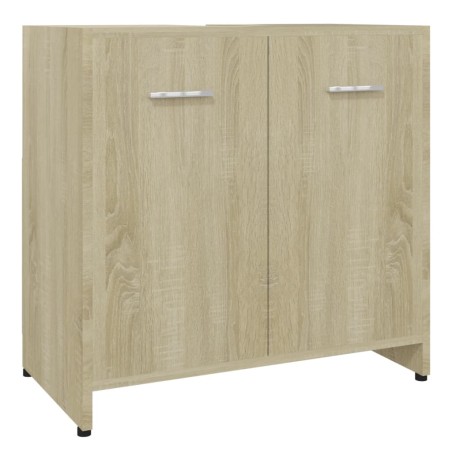 vidaXL Armario de baño madera contrachapada color roble 60x33x61 cm