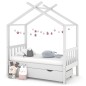 vidaXL Estructura de cama niños y cajón madera maciza blanca 70x140 cm vidaXL Estructura de cama niños y cajón madera maciza blanca 70x140 cm