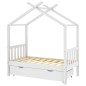 vidaXL Estructura de cama niños y cajón madera maciza blanca 70x140 cm vidaXL Estructura de cama niños y cajón madera maciza blanca 70x140 cm