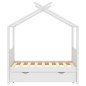 vidaXL Estructura de cama niños y cajón madera maciza blanca 70x140 cm vidaXL Estructura de cama niños y cajón madera maciza blanca 70x140 cm