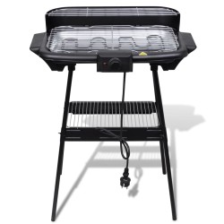 vidaXL Barbacoa rectangular eléctrica  con soporte BBQ de jardín