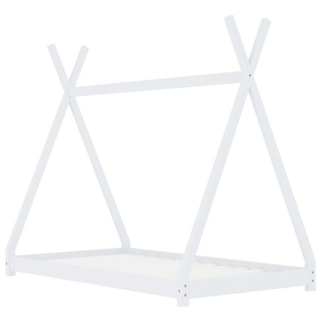 vidaXL Estructura de cama infantil madera maciza pino blanco 80x160 cm