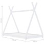 vidaXL Estructura de cama infantil madera maciza pino blanco 80x160 cm vidaXL Estructura de cama infantil madera maciza pino blanco 80x160 cm