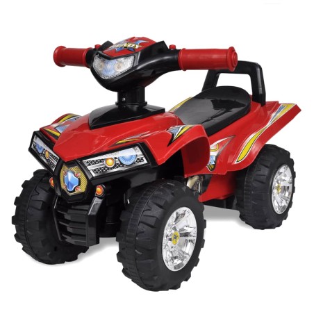 vidaXL Quad correpasillos infantil con sonidos y luces rojo 