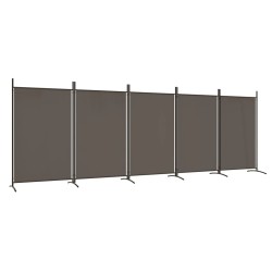vidaXL Biombo divisor de 5 paneles de tela gris antracita 433x180 cm
