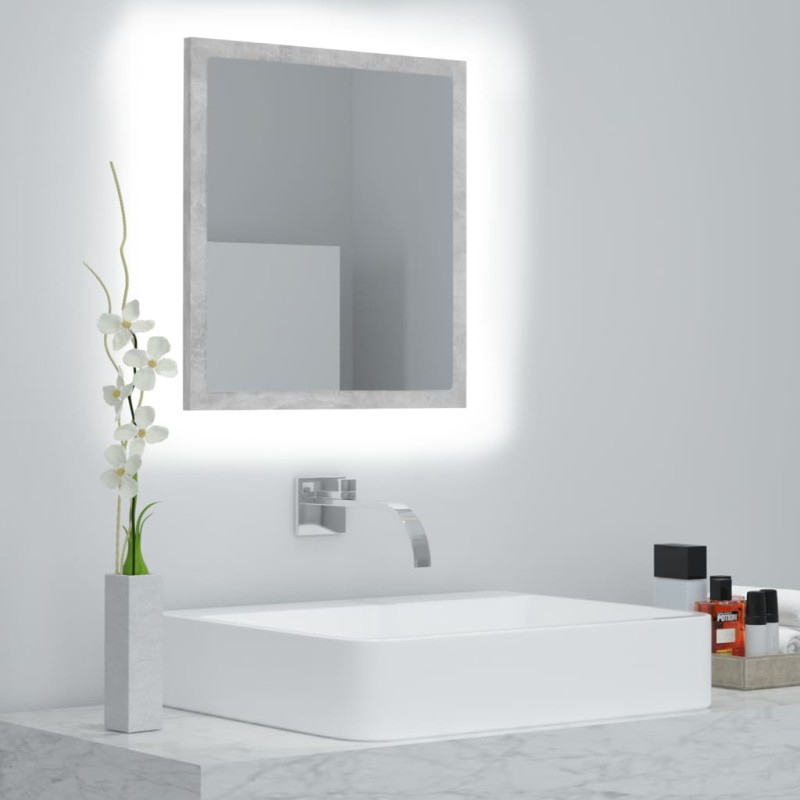 vidaXL Espejo de baño acrílico gris hormigón 40x8,5x37 cm vidaXL Espejo de baño acrílico gris hormigón 40x8,5x37 cm