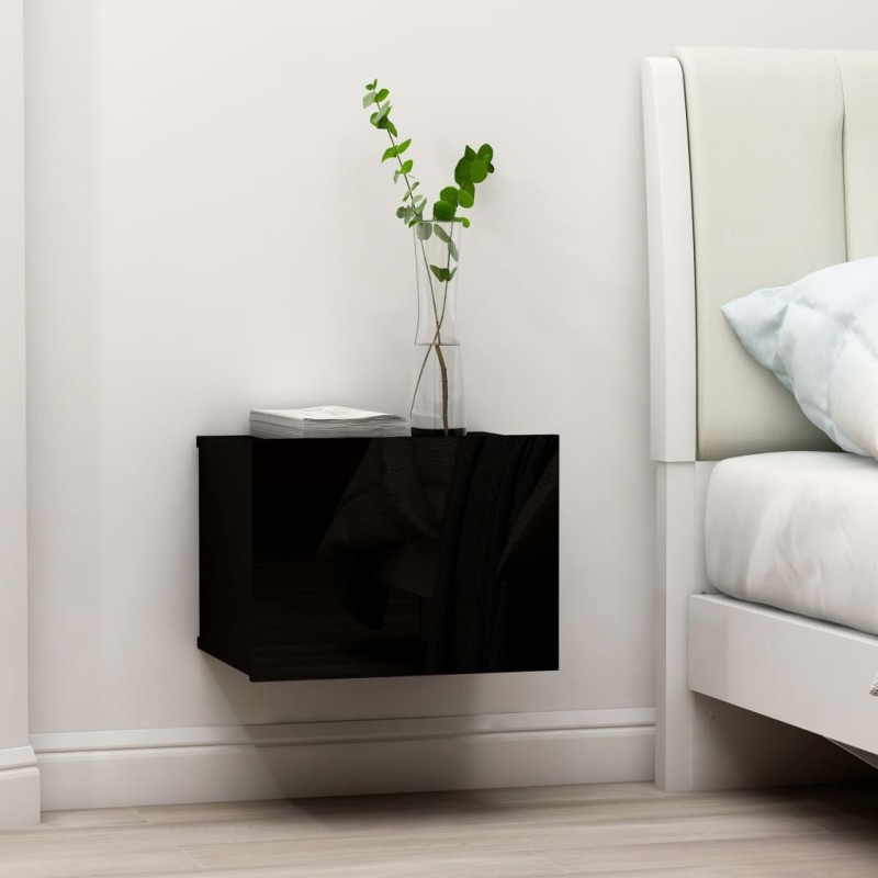 vidaXL Mesitas de noche 2 uds madera contrachapada negro 40x30x30 cm vidaXL Mesitas de noche 2 uds madera contrachapada negro 40x30x30 cm