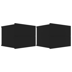vidaXL Mesitas de noche 2 uds madera contrachapada negro 40x30x30 cm