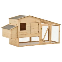vidaXL Gallinero madera maciza de pino 178x67x92 cm  
