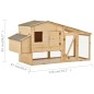 vidaXL Gallinero madera maciza de pino 178x67x92 cm  