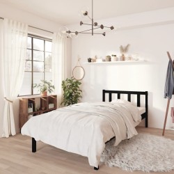 vidaXL Estructura de cama de madera maciza de pino negra 90x200 cm
