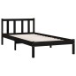 vidaXL Estructura de cama de madera maciza de pino negra 90x200 cm