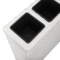 vidaXL Jardinera alta con 4 macetas ratán sintético blanco vidaXL Jardinera alta con 4 macetas ratán sintético blanco