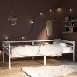 vidaXL Estructura de cama de madera maciza de pino blanca 90x200 cm