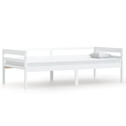 vidaXL Estructura de cama de madera maciza de pino blanca 90x200 cm