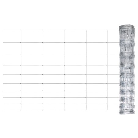vidaXL Valla de jardín de acero galvanizado plateado 50x1,2 m